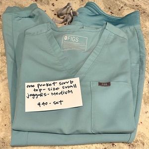 FIGS One pocket top - SMALL, joggers MED